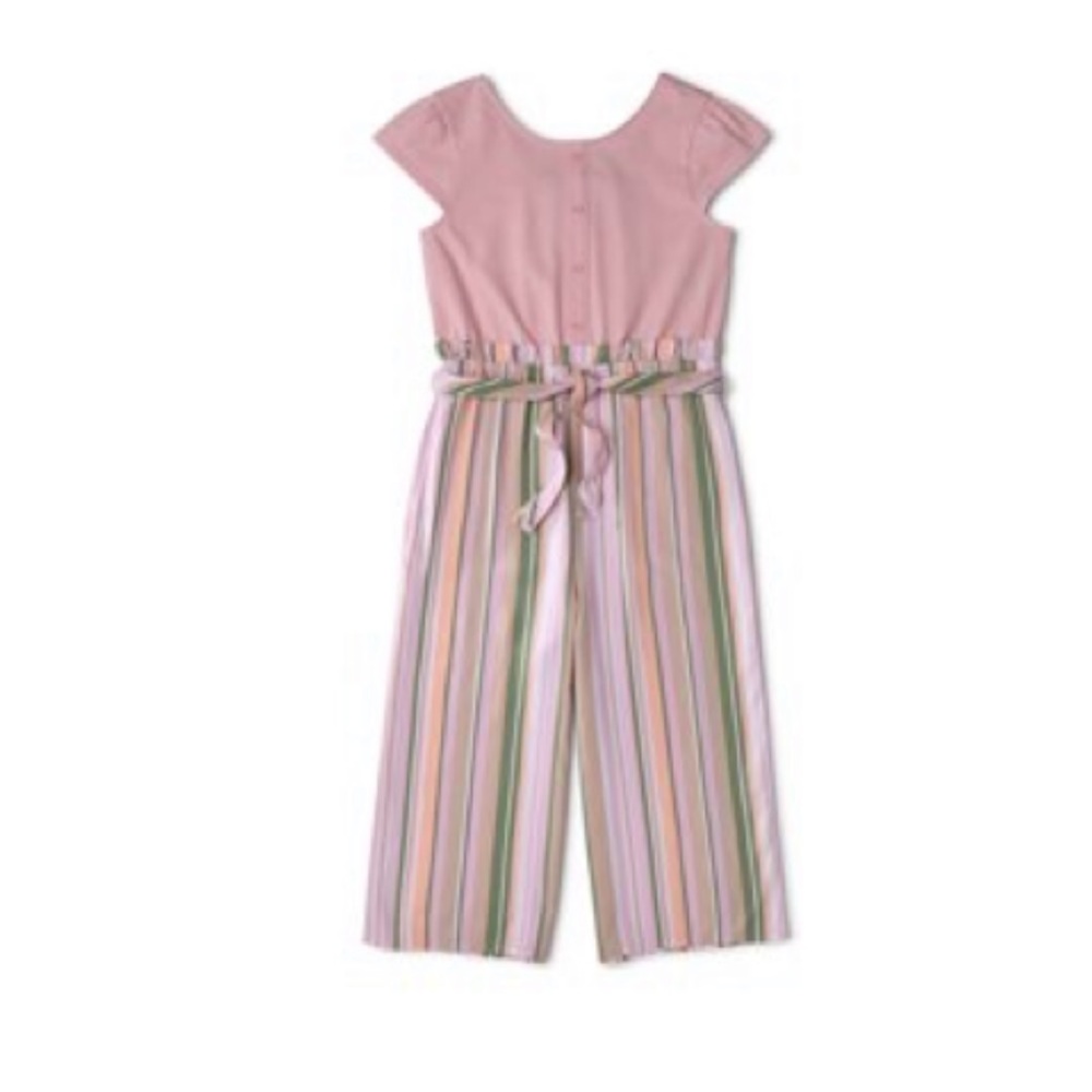 Wonder Nation NWT pink striped romper jumpsuit size XS 4-5